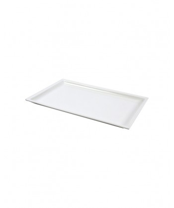 Justwhite Piatto Rett. Cm 36x22 Porcellana Bianca Lioness Confezione Da 3