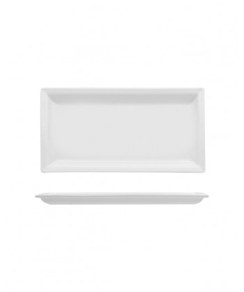 Justwhite Piatto Rett. Cm 27x14 Porcellana Bianca Lioness Confezione Da 6