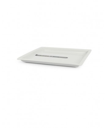 Justwhite Piatto Quad. Cm 22x22 Porcellana Bianca Lioness Confezione Da 4