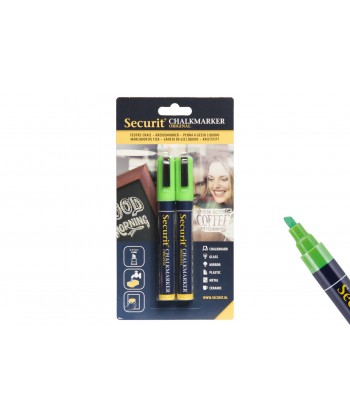 Set 2 Pennarelli Mm 2-6 A Gesso Liquido Punta Media Colore Verde Securit Confezione Da 2