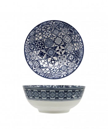 Sintra Blue Coppetta Ø Cm 15 Stoneware Decorato Lioness Confezione Da 8