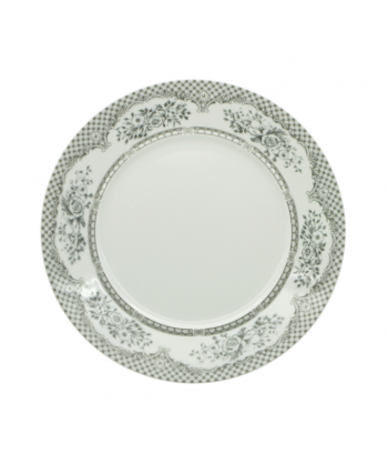 Florence Grigio Piatto Piano Ø Cm 28 Lioness Porcellana Liscia Decorata Confezione Da 6