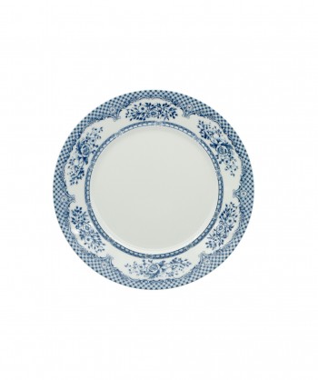 Florence Blu Piatto Piano Ø Cm 28 Lioness Porcellana Liscia Decorata Confezione Da 6