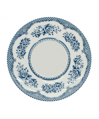 Florence Blu Piatto Piano Ø Cm 28 Gourmet Int. Ø Cm 12,5 Confezione Da 6