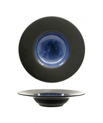 Madeira Pasta Bowl Ø Cm 24 Int. Ø Cm 12,7 Porcellana Nera Reactive Fenixe Confezione Da 3