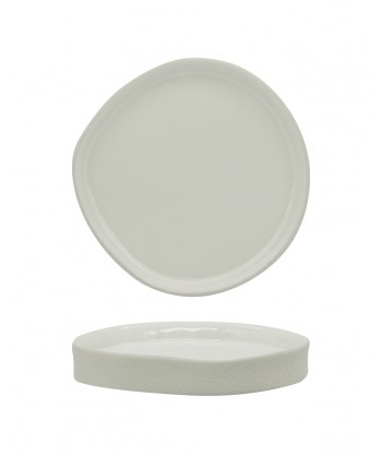 Genesys Bianco Piatto Nordic Cm 13,3x13 H 2 Porcellana Bianca Rilievo Fenixe Confezione Da 6