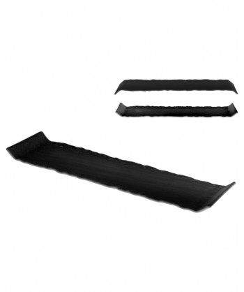 Kora Piatto Cm 30x8 Double Face Vetro Extrastrong Nero Decoro Fenixe Confezione Da 6