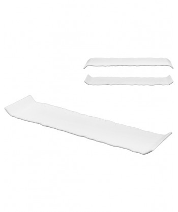 Kora Piatto Cm 30x8 Double Face Vetro Extrastrong Bianco Decoro Fenixe Confezione Da 6