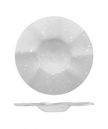 Moving Piatto Pagoda Ø Cm 28 A Gocce Vetro Extrastrong Bianco Decoro Fenixe Confezione Da 4