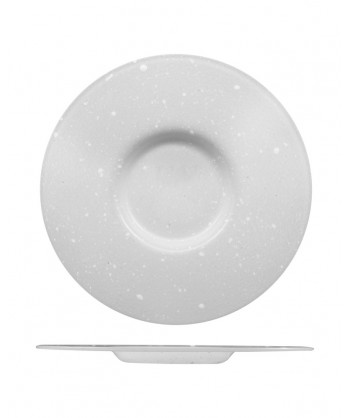 Moving Piatto Ø Cm 30,5 Int. Ø Cm 13,5 Vetro Extrastrong Bianco Decoro Fenixe Confezione Da 4