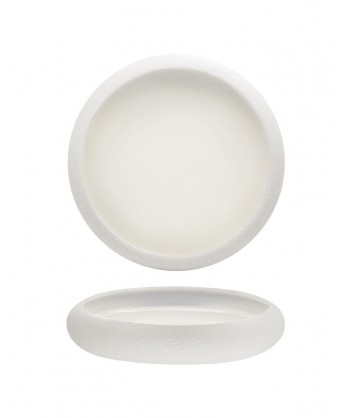 Genesys Bianco Piatto Alto Ø Cm 27 H 4,8 Porcellana Bianca Rilievo Fenixe Confezione Da 6
