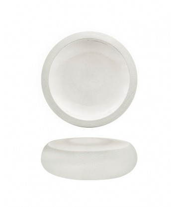 Genesys Bianco Piatto Alto Ø Cm 23,3 Porcellana Bianca Rilievo Fenixe Confezione Da 2