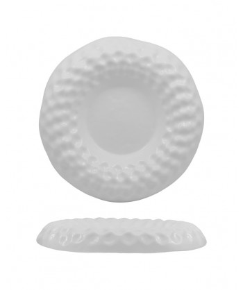 Cloud Piatto Fondo Ø Cm 28 Int. Ø Cm 9 Vetro Extrastrong Bianco Decoro Fenixe Confezione Da 4