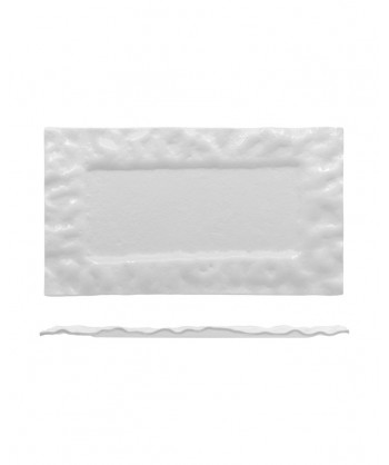 Cloud Vassoio Rettangolare Cm 35x21 Vetro Extrastrong Bianco Decoro Fenixe Confezione Da 4