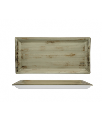 Justcolor Noisette Piatto Cm 36,5x18,2 Porcellana Satinata Decoro Mano Lioness Confezione Da 3