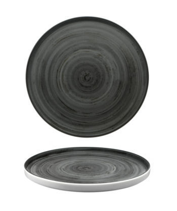 Justcolor Grey Piatto Nordic Ø Cm 28,5 Porcellana Satinata Decoro Mano Lioness Confezione Da 2